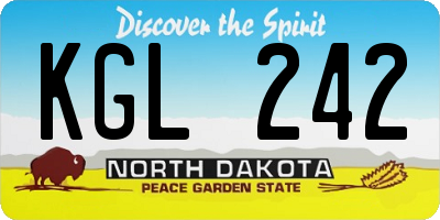 ND license plate KGL242