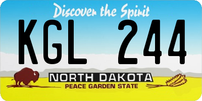 ND license plate KGL244
