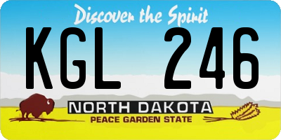 ND license plate KGL246
