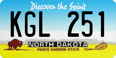 ND license plate KGL251