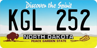 ND license plate KGL252