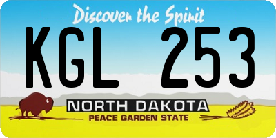 ND license plate KGL253