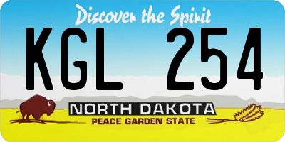 ND license plate KGL254