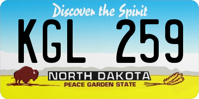 ND license plate KGL259