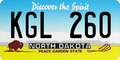 ND license plate KGL260