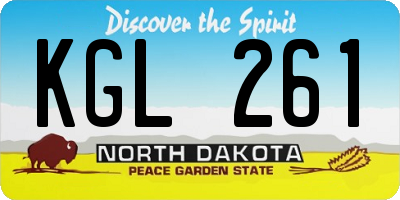 ND license plate KGL261