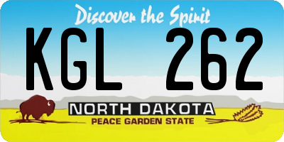ND license plate KGL262