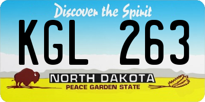 ND license plate KGL263