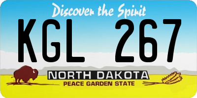 ND license plate KGL267