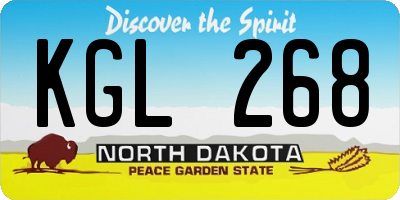 ND license plate KGL268