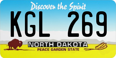 ND license plate KGL269