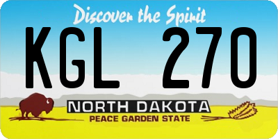 ND license plate KGL270