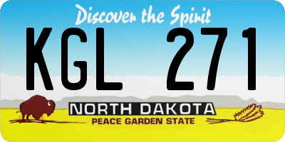 ND license plate KGL271