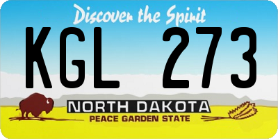 ND license plate KGL273