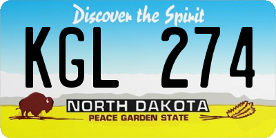 ND license plate KGL274