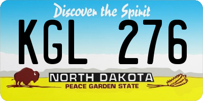 ND license plate KGL276
