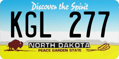 ND license plate KGL277