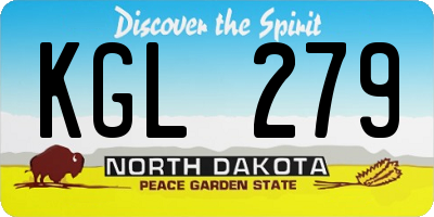 ND license plate KGL279