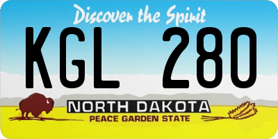ND license plate KGL280
