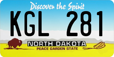 ND license plate KGL281