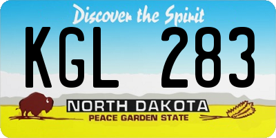 ND license plate KGL283