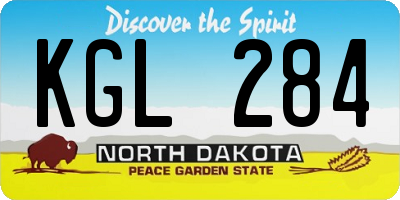 ND license plate KGL284