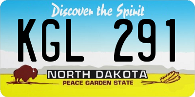 ND license plate KGL291