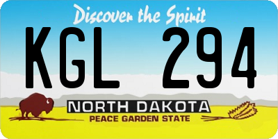 ND license plate KGL294