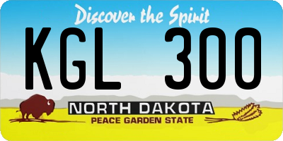 ND license plate KGL300
