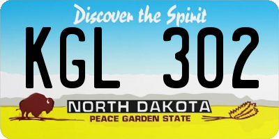 ND license plate KGL302