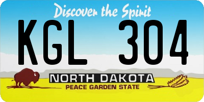 ND license plate KGL304