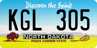 ND license plate KGL305