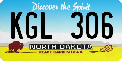 ND license plate KGL306