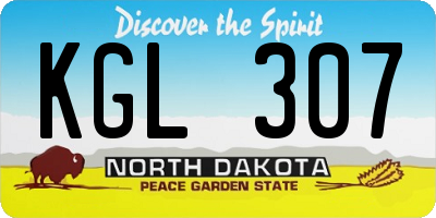ND license plate KGL307