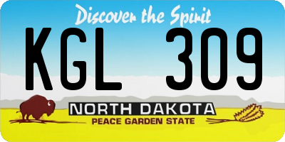 ND license plate KGL309
