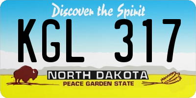 ND license plate KGL317