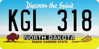 ND license plate KGL318