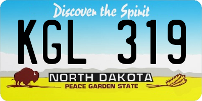 ND license plate KGL319