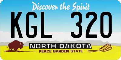 ND license plate KGL320