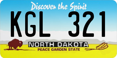 ND license plate KGL321