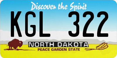 ND license plate KGL322