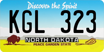 ND license plate KGL323