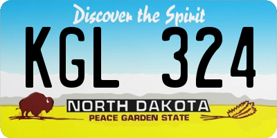 ND license plate KGL324