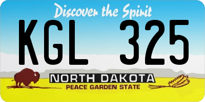 ND license plate KGL325