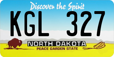 ND license plate KGL327
