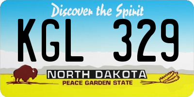 ND license plate KGL329