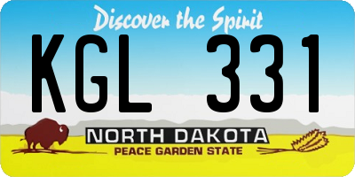 ND license plate KGL331