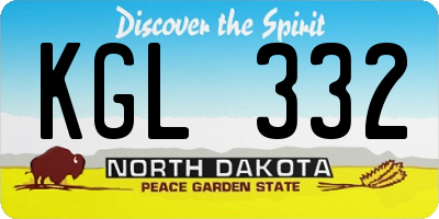 ND license plate KGL332