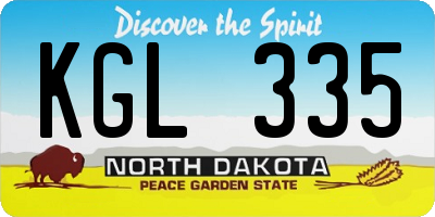 ND license plate KGL335