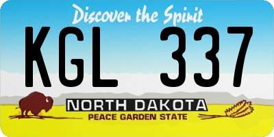 ND license plate KGL337